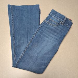 SPANX Flare Jeans Size Small Petite High Rise Blue Bootcut Pull On Stretch Pants